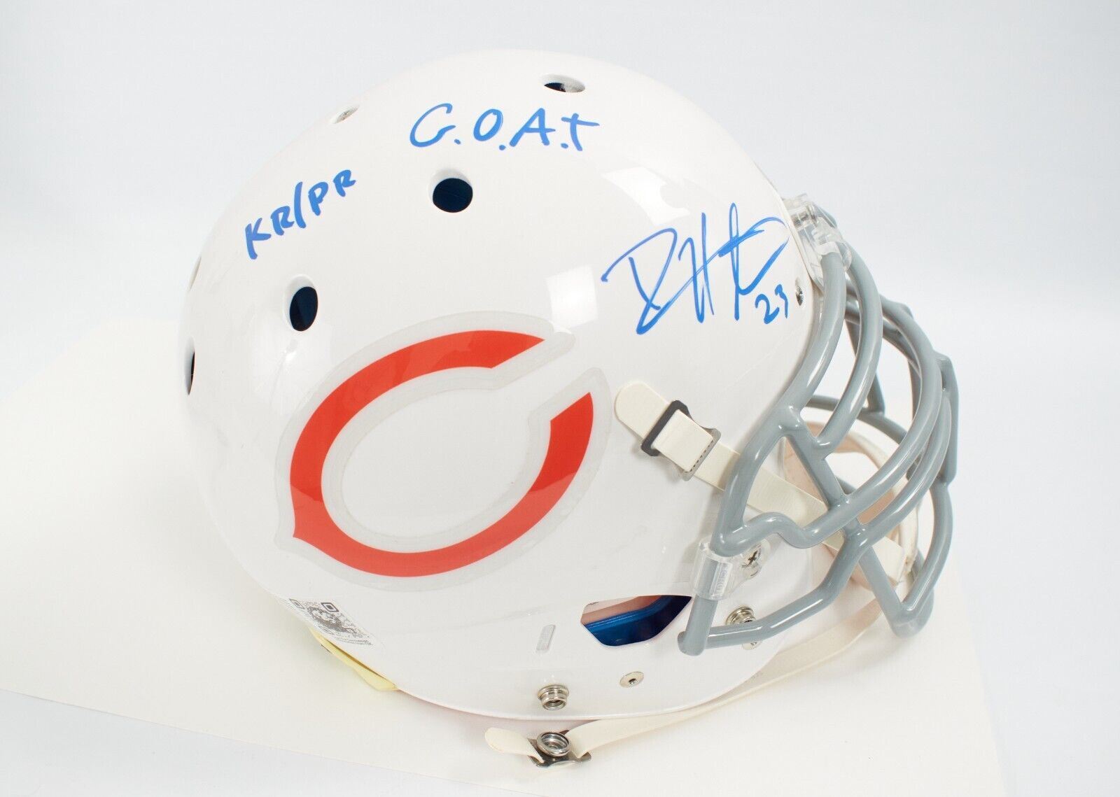 Devin Hester Autographed w/Inscription Schutt Authentic F/S Helmet