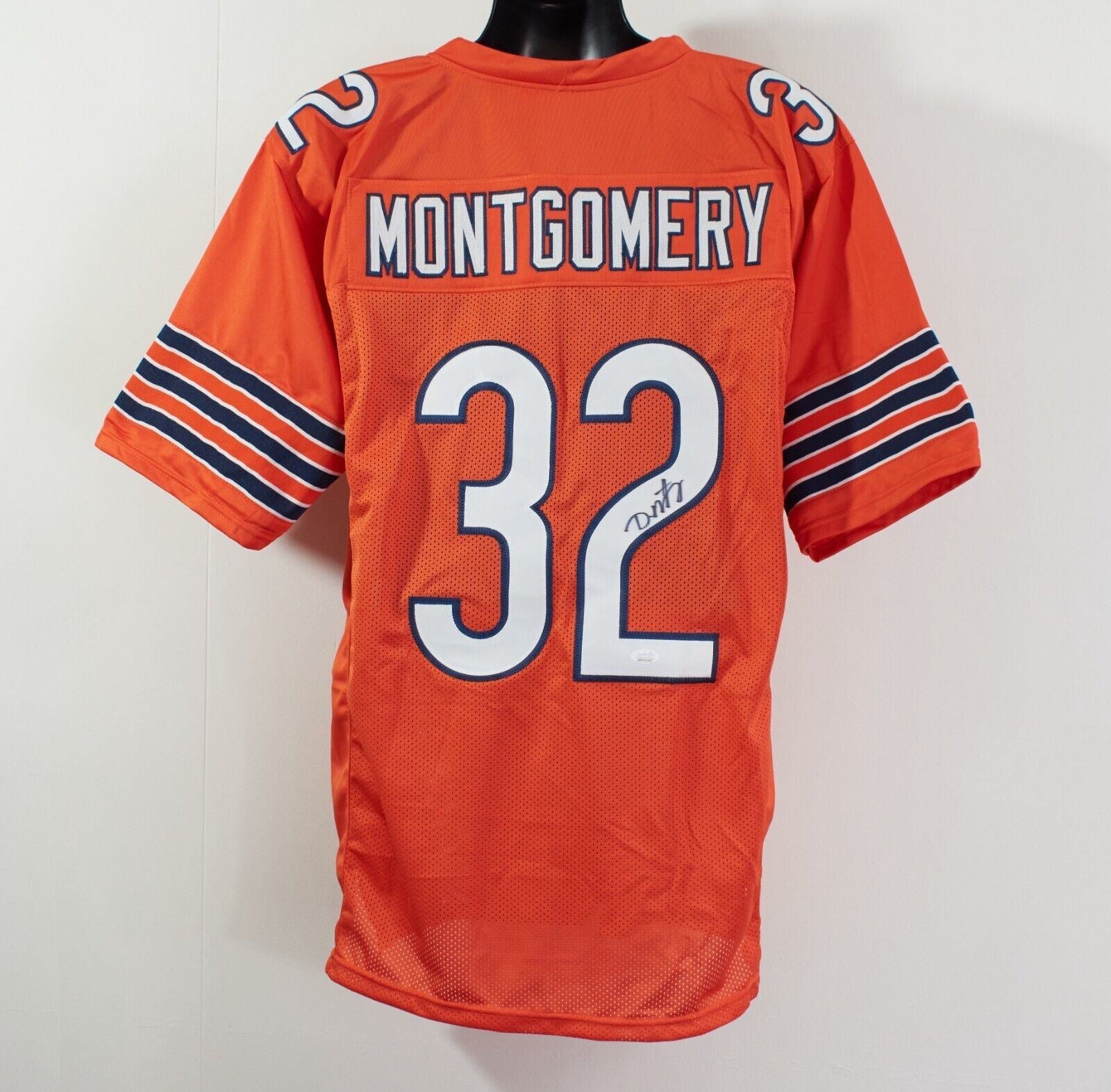 DAVID MONTGOMERY CHICAGO BEARS SIGNED ORANGE CUSTOM JERSEY JSA WITNESS COA