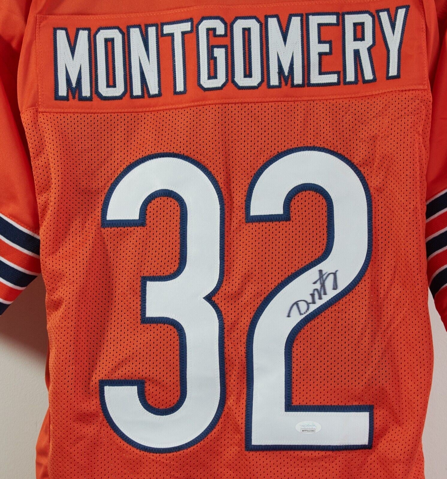 DAVID MONTGOMERY CHICAGO BEARS SIGNED ORANGE CUSTOM JERSEY JSA WITNESS COA