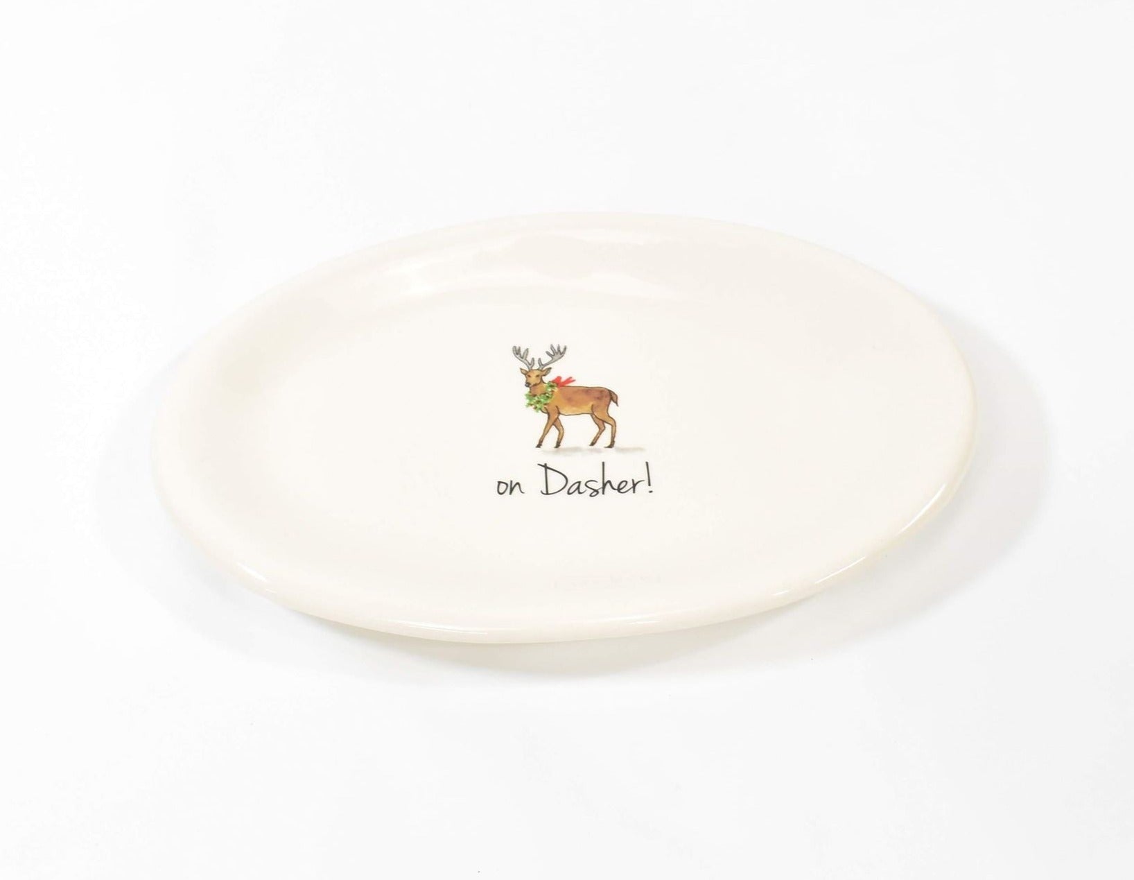 Rae Dunn Oh Dasher Plate Holiday Christmas