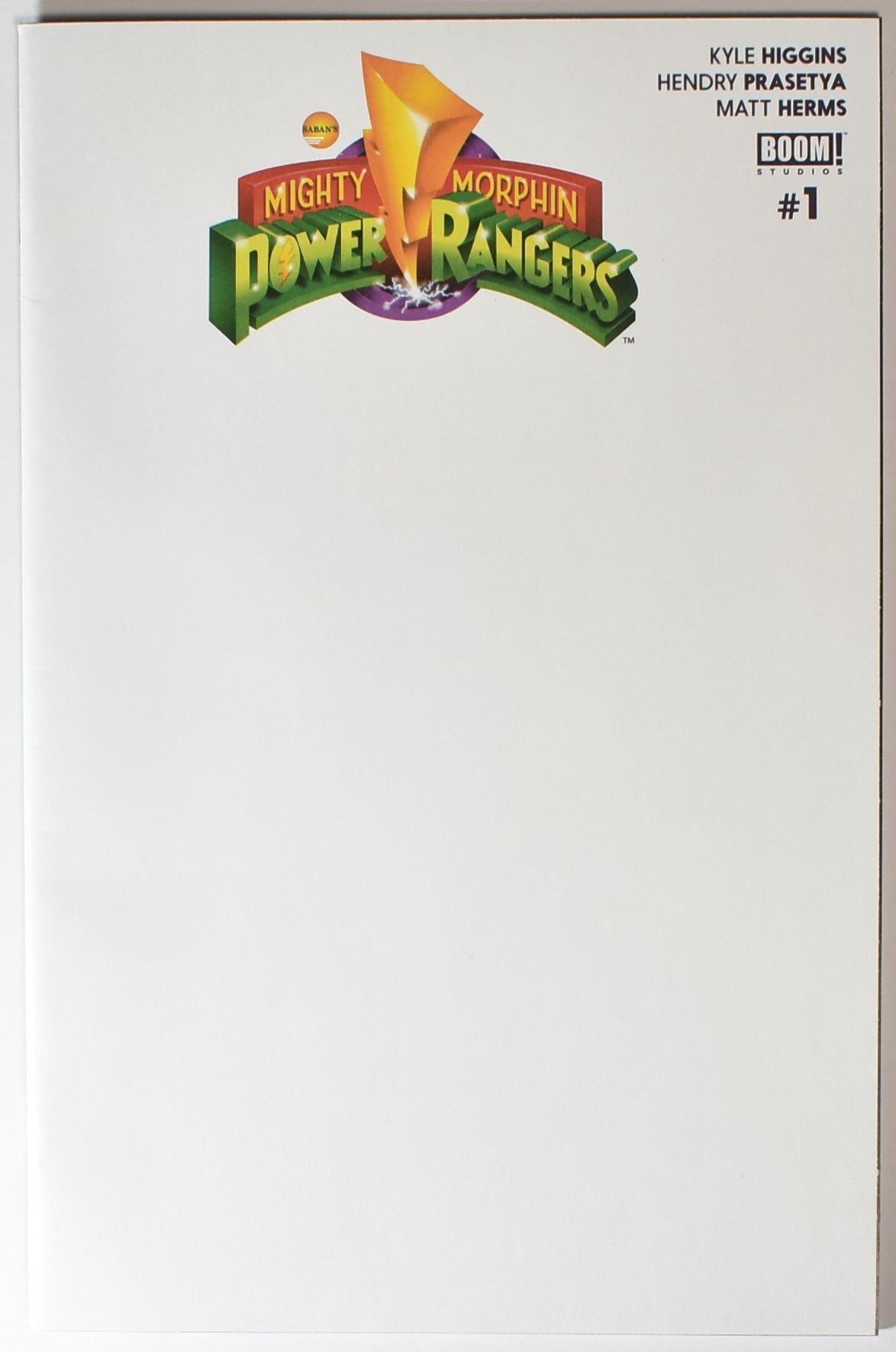 Mighty Morphin Power Rangers 1 Boom Studios Comic White Variant