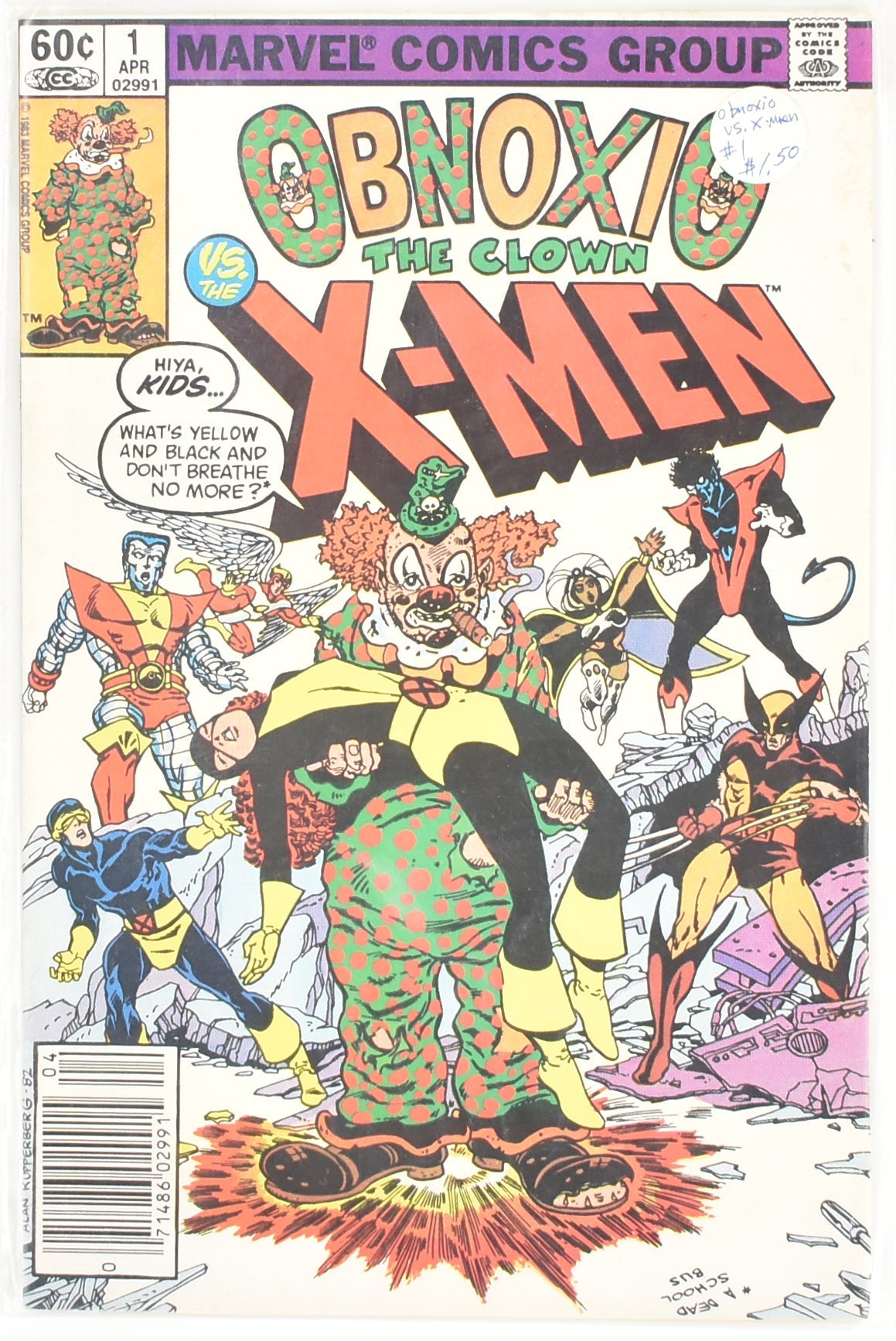 X-Men Comic Book Obnoxio The Clown Marvel Comic Group Apr #1