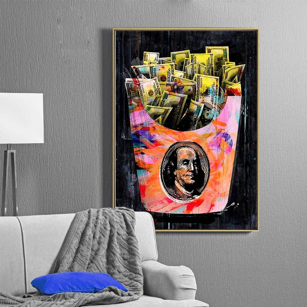 Money Bag Canvas Art Print NO FRAME