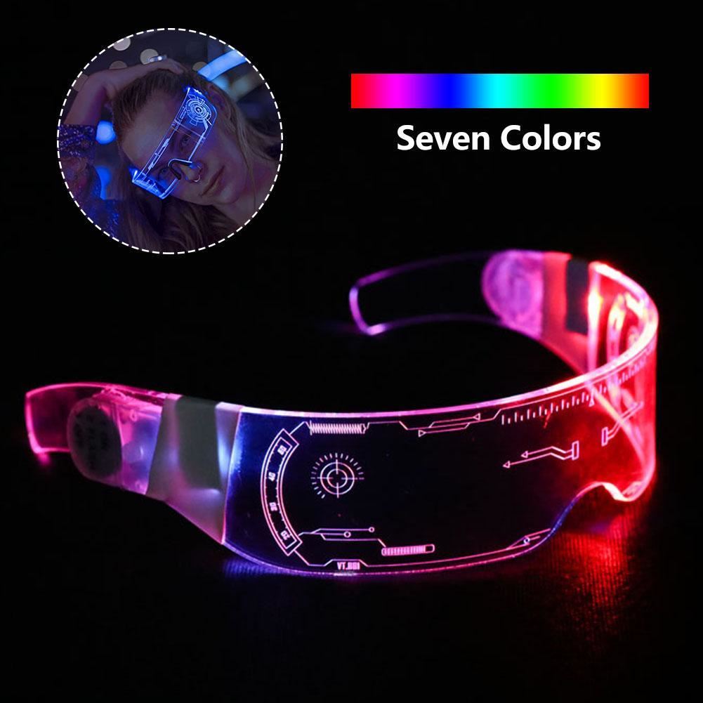 LED Luminous Glasses Futuristic Electronic Visor Glasses Light Up Glasses Prop f