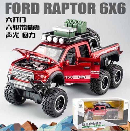 KIDAMI 1:32 Ford Raptor F150 Alloy Diecast Car Model Toys Sound Light Toy Pickup