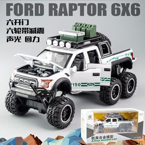 KIDAMI 1:32 Ford Raptor F150 Alloy Diecast Car Model Toys Sound Light Toy Pickup