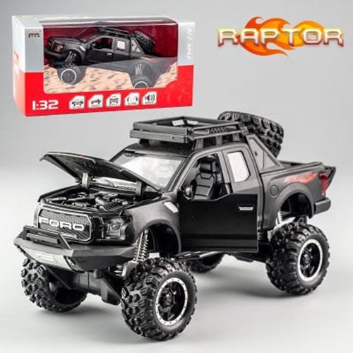 KIDAMI 1:32 Ford Raptor F150 Alloy Diecast Car Model Toys Sound Light Toy Pickup