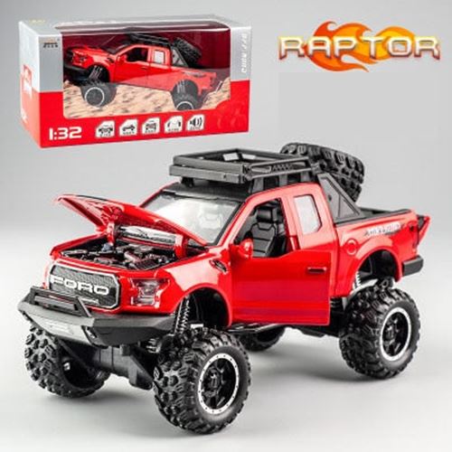 KIDAMI 1:32 Ford Raptor F150 Alloy Diecast Car Model Toys Sound Light Toy Pickup