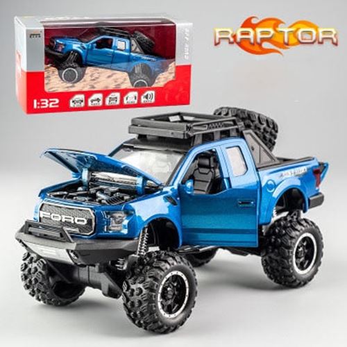 KIDAMI 1:32 Ford Raptor F150 Alloy Diecast Car Model Toys Sound Light Toy Pickup
