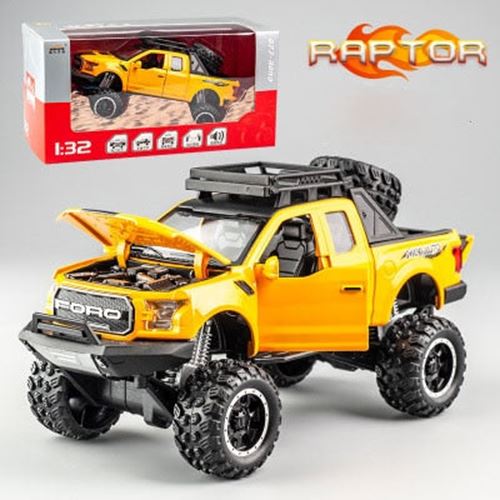 KIDAMI 1:32 Ford Raptor F150 Alloy Diecast Car Model Toys Sound Light Toy Pickup