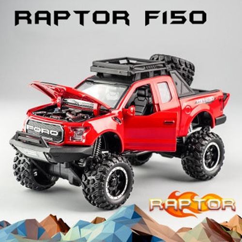 KIDAMI 1:32 Ford Raptor F150 Alloy Diecast Car Model Toys Sound Light Toy Pickup