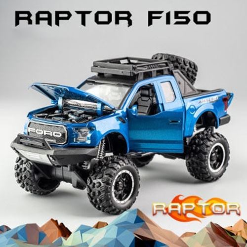 KIDAMI 1:32 Ford Raptor F150 Alloy Diecast Car Model Toys Sound Light Toy Pickup
