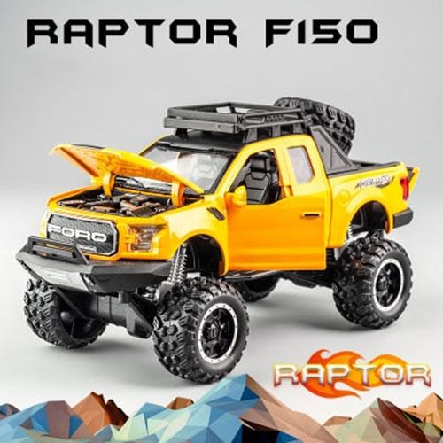 KIDAMI 1:32 Ford Raptor F150 Alloy Diecast Car Model Toys Sound Light Toy Pickup