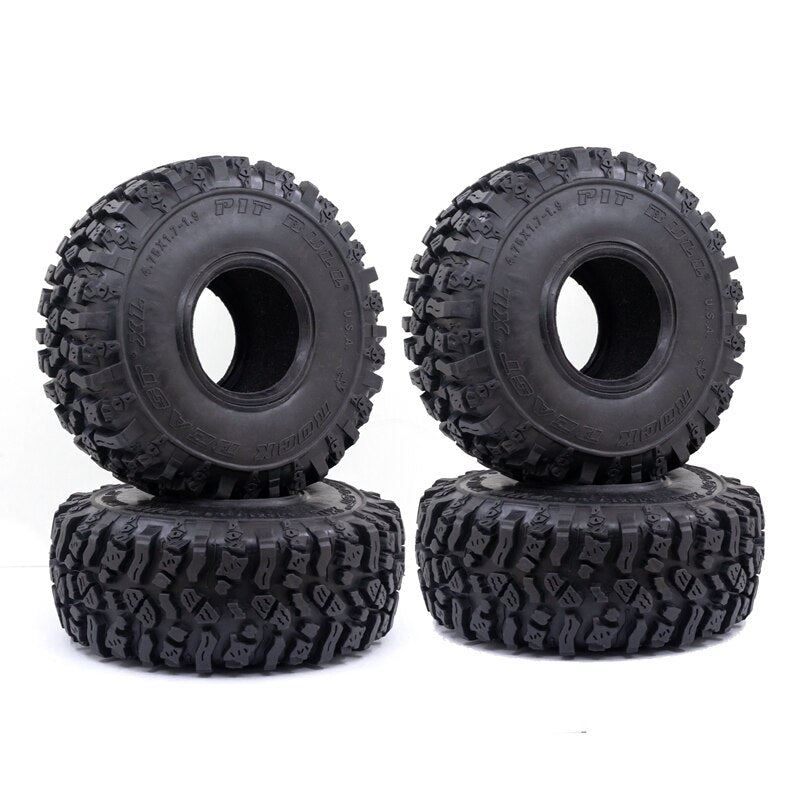 Metal Red Beadlock 1.9'' Wheel Rim & 108mm/120mm Tires for 1/10 RC Rock 4PCS