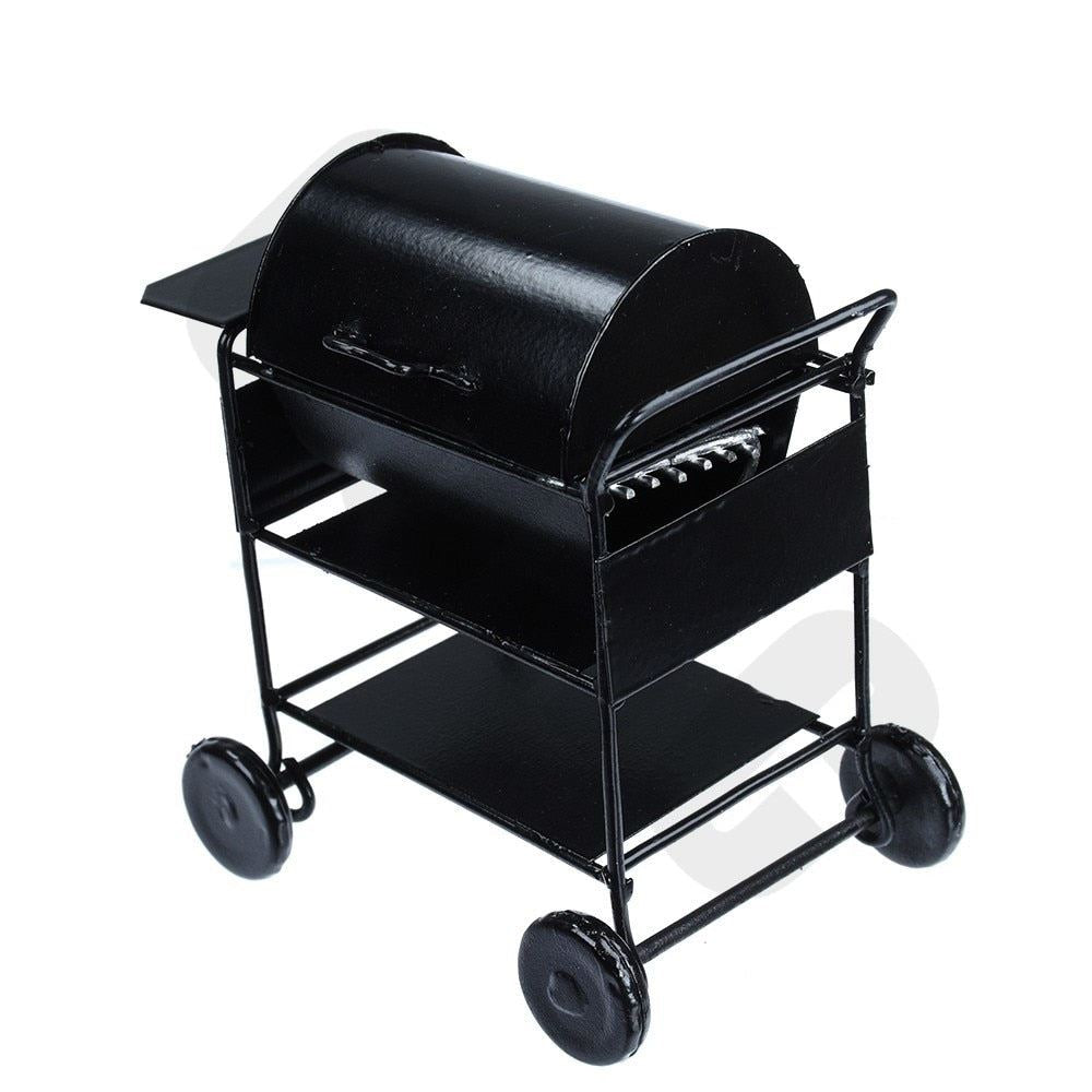 Mini Metal Barbecue Car Model BBQ 1:12  Dollhouse For 1/10 RC Crawler Car TRX4 R