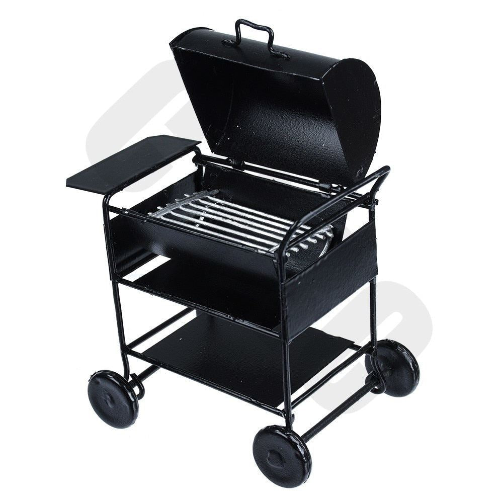 Mini Metal Barbecue Car Model BBQ 1:12  Dollhouse For 1/10 RC Crawler Car TRX4 R