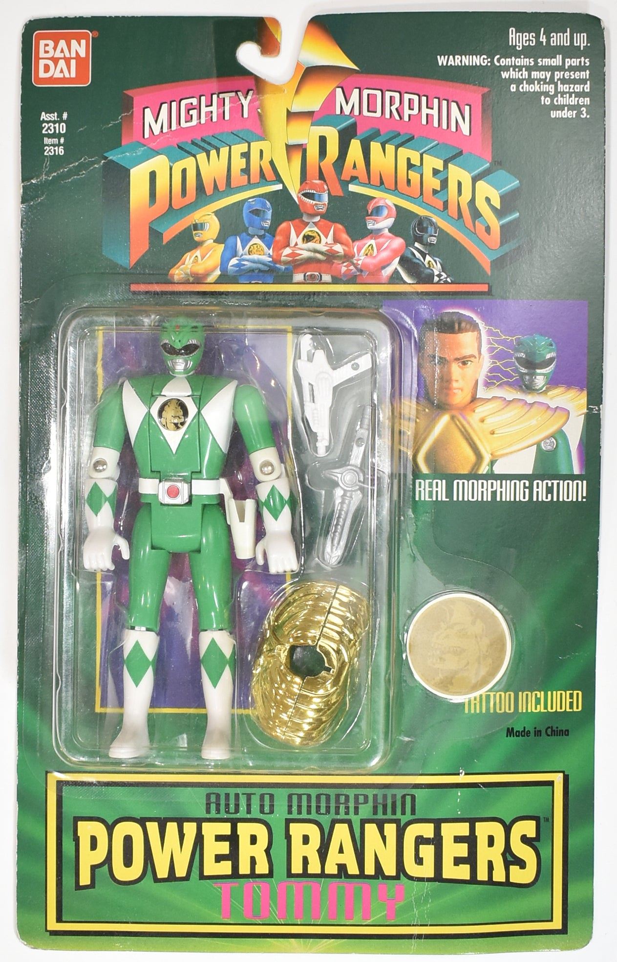 Power Rangers Auto Morphin Tommy Green Ranger BAN DAI