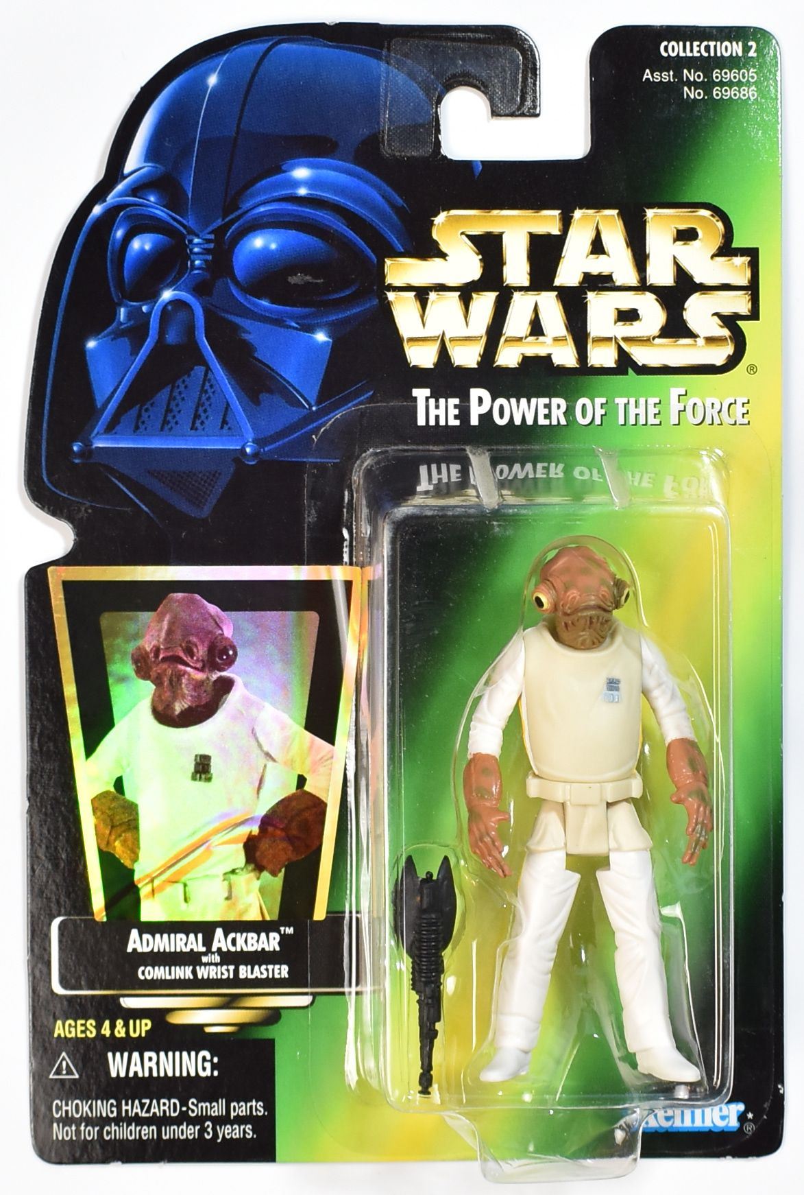 Star Wars Power of the force Green Card Admiral Ackbar Kenner
