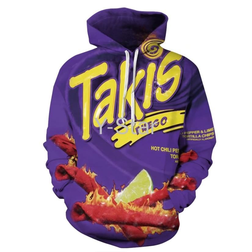 Fashion Men Women New 3D Printed Takis Hoodies Long Sleeve Hoodies Sweatshirt H