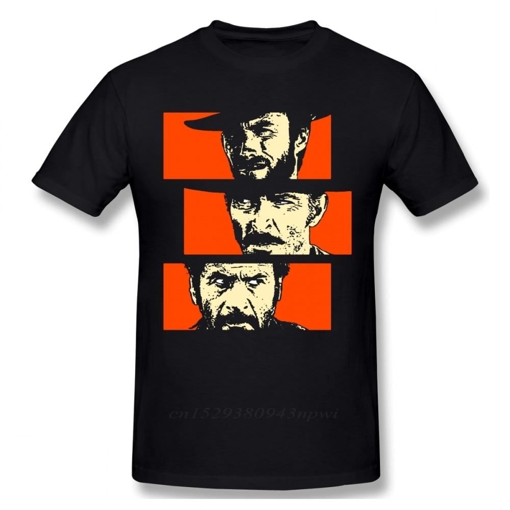 The Good the Bad and Ugly Blondie Angel Eyes Tuco Cowboy T Shirt Male Quality I