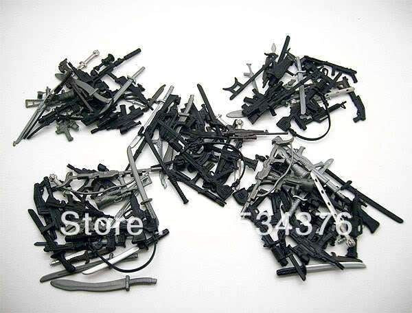 Lot of 100 pcs G.I. JOE GI Joe Weapons Weapon Gun Blade Knife Suit for 3.75" Sca