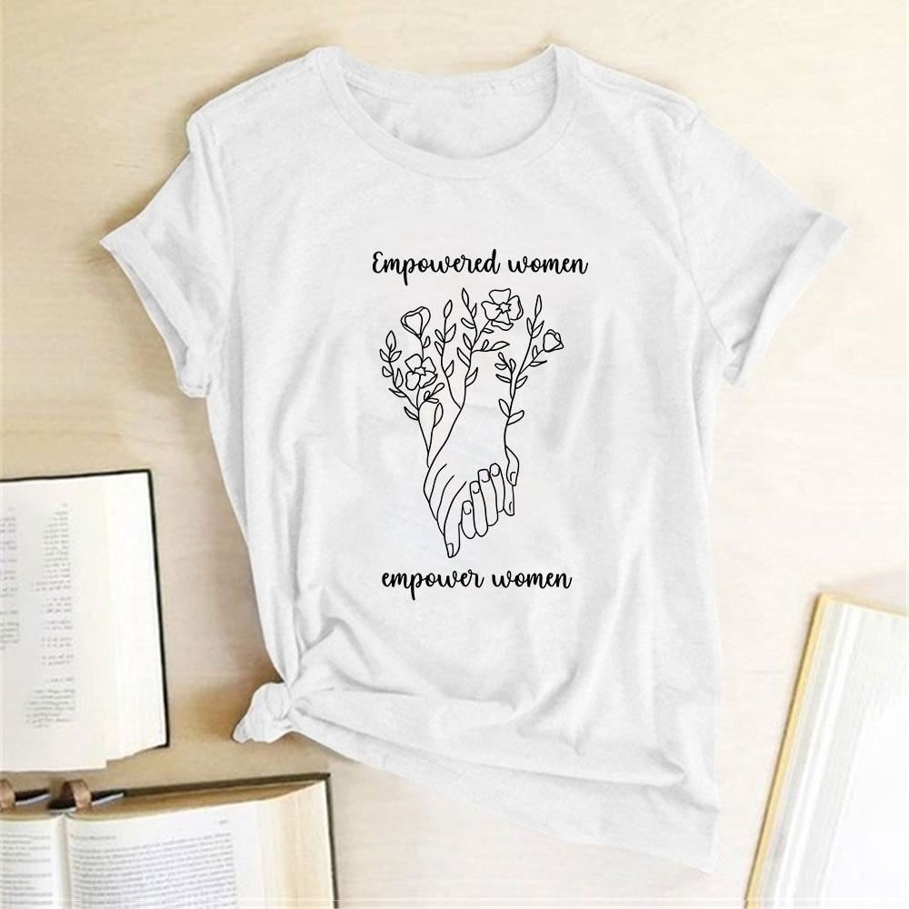Empower Women Letter Printed Feminist T-shirt Women Short Sleeve Summer Feminism
