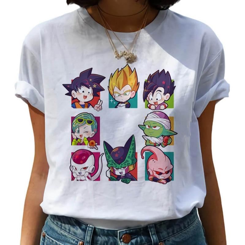 Dragon Ball Z Harajuku Funny T Shirt Women Kawaii Son Goku Anime T-shirt Super S