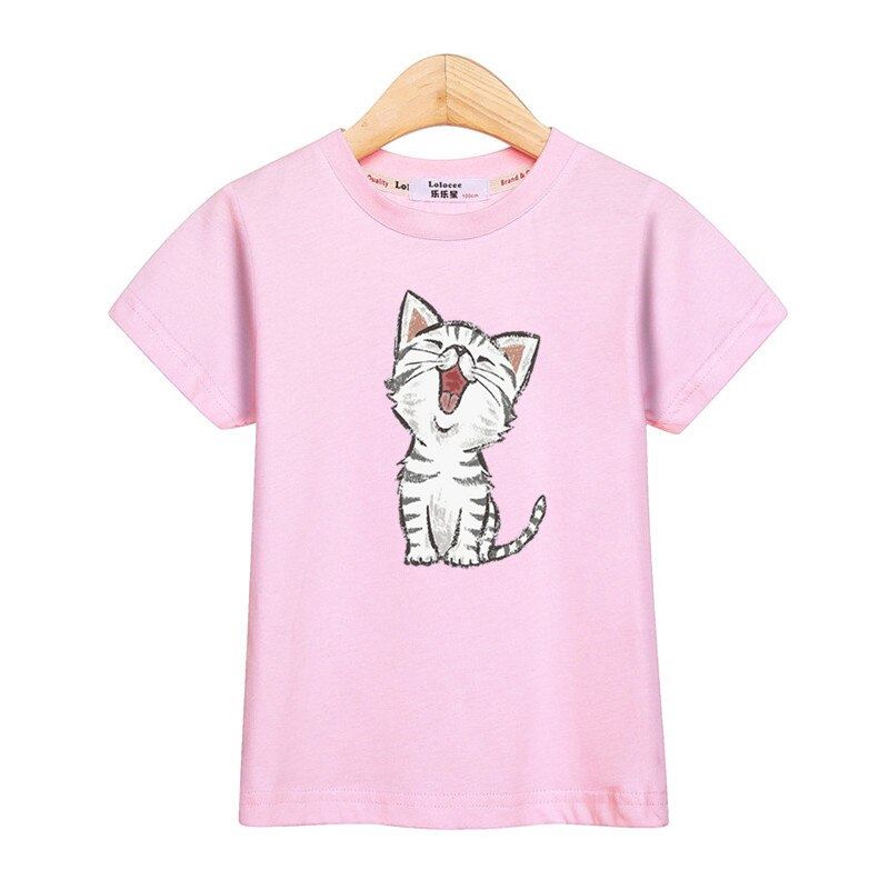 Little girl t-shirt fashion kids tops short sleeve tees 100% cotton shirt cute c