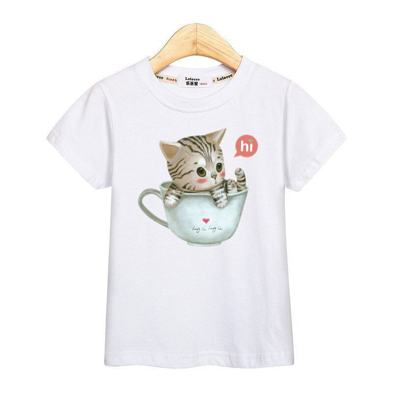 Little girl t-shirt fashion kids tops short sleeve tees 100% cotton shirt cute c