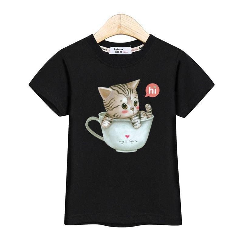 Little girl t-shirt fashion kids tops short sleeve tees 100% cotton shirt cute c