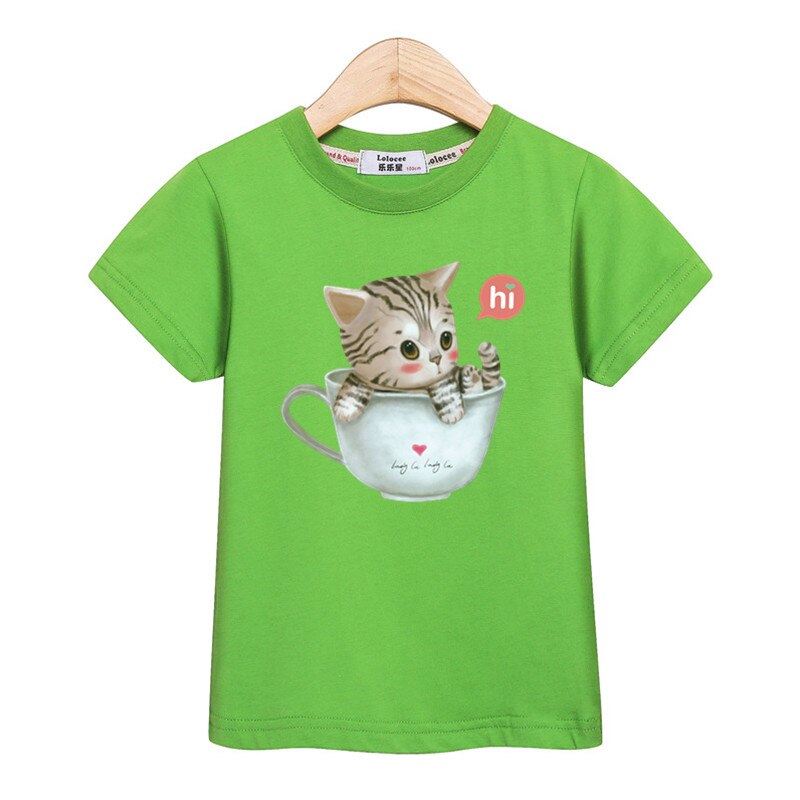 Little girl t-shirt fashion kids tops short sleeve tees 100% cotton shirt cute c