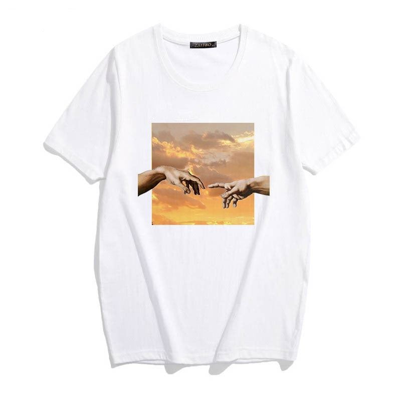 Michelangelo Cappella Sistina Harajuku Ulzzang Tumblr Women T-shirt New Summer F
