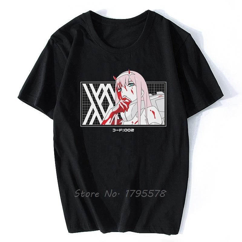 Bloody Zero Two From Darling In The Franxx T-Shirt Tees Clothing Short Sleeve Sh