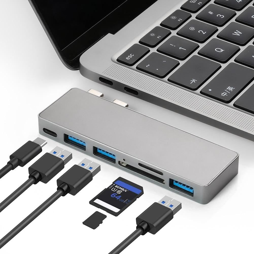 BRU Usb C Hub For Macbook Pro Adapter Usb Type C Hub 3.0 Tf Sd Reader Slot Pd Fo