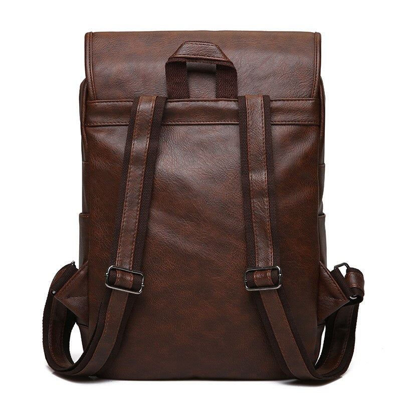 Multifunction Solid Leather Backpack Men Business Computer Back Pack Man Casual