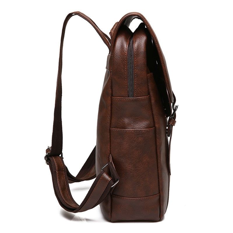 Multifunction Solid Leather Backpack Men Business Computer Back Pack Man Casual