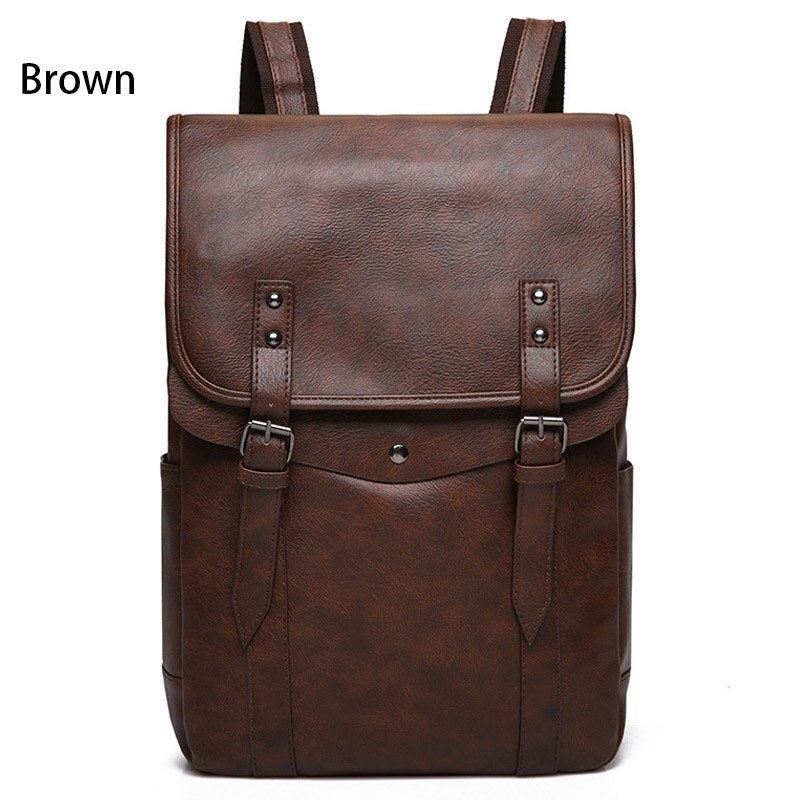 Multifunction Solid Leather Backpack Men Business Computer Back Pack Man Casual