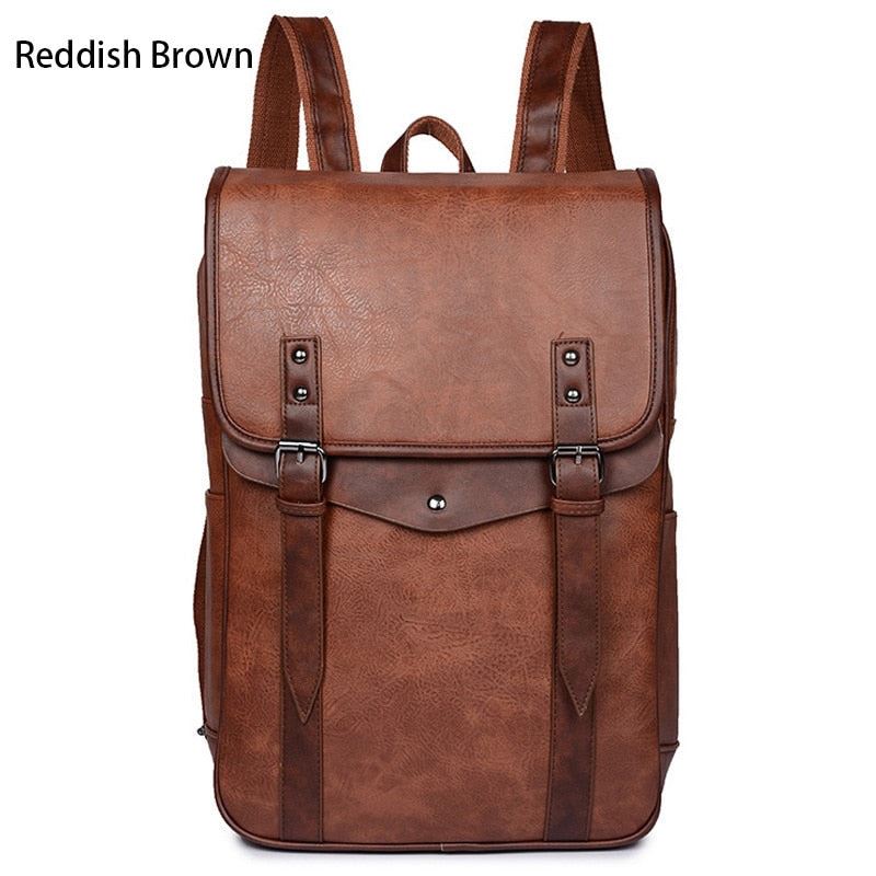 Multifunction Solid Leather Backpack Men Business Computer Back Pack Man Casual