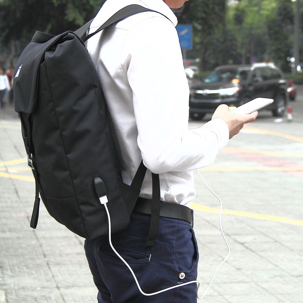 KINGSLONG Men Water Resistant Backpack for Trip Travel Bags USB Charge Notebook