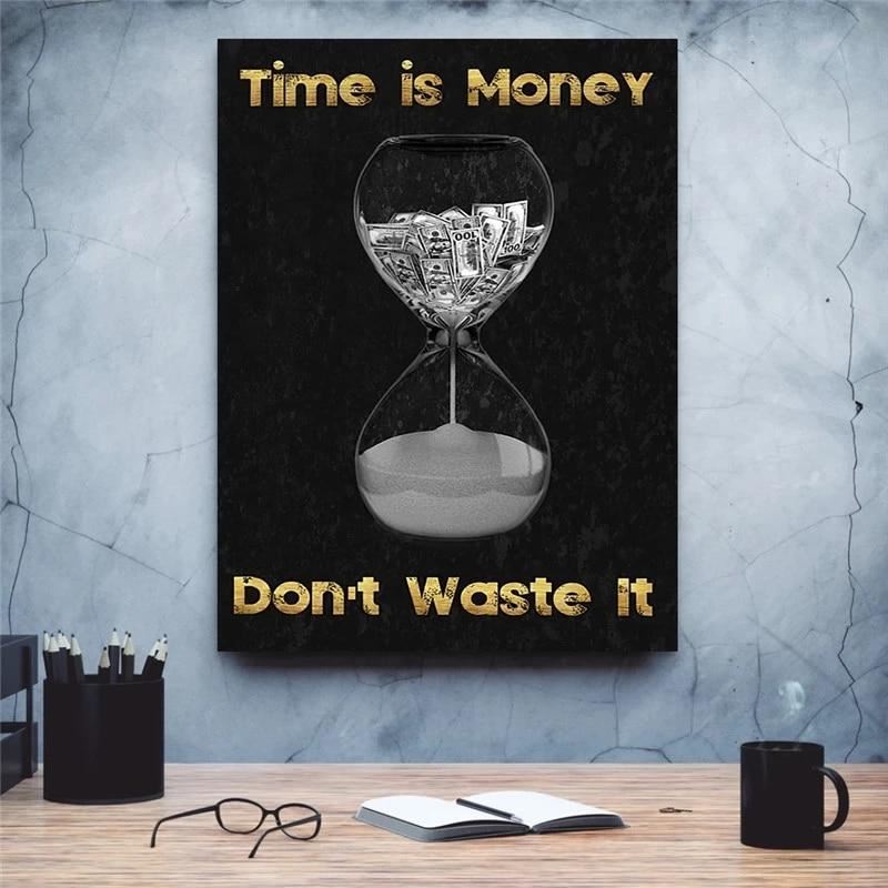 Wall Art Canvas Painting Money Hourglass Prints Motivational Poster Nordic Style