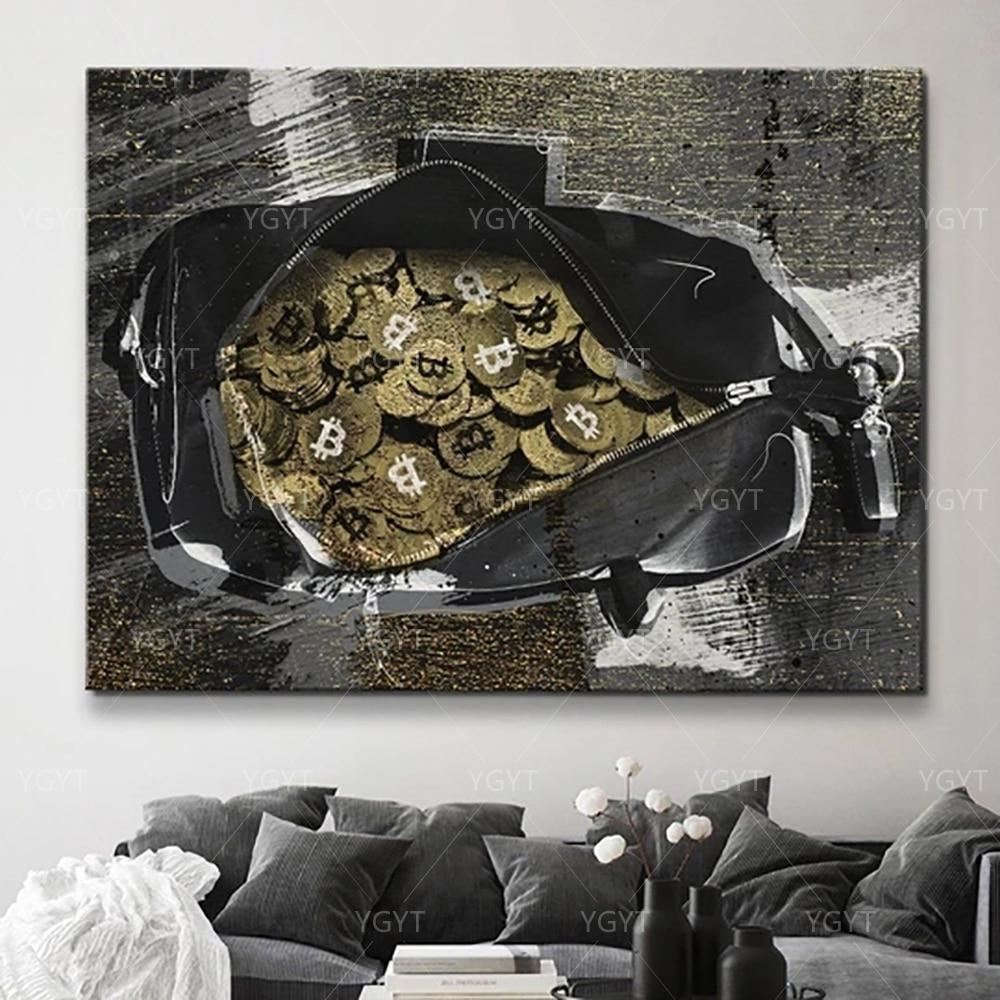 Print Canvas Home Decor Bitcoin Wall Art Painting Secure The Bag Modular Poster