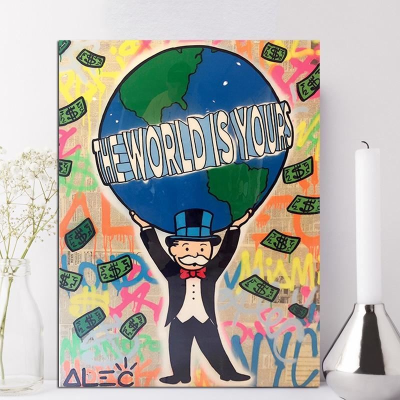 Wall Art Pictures Alec Monopoly Canvas Posters Graffiti Home Decor Modular World