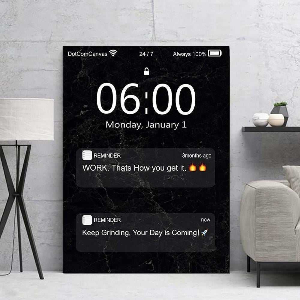 Text Canvas Painting work money Motivational Quotes poster and Print Wall Art Pi