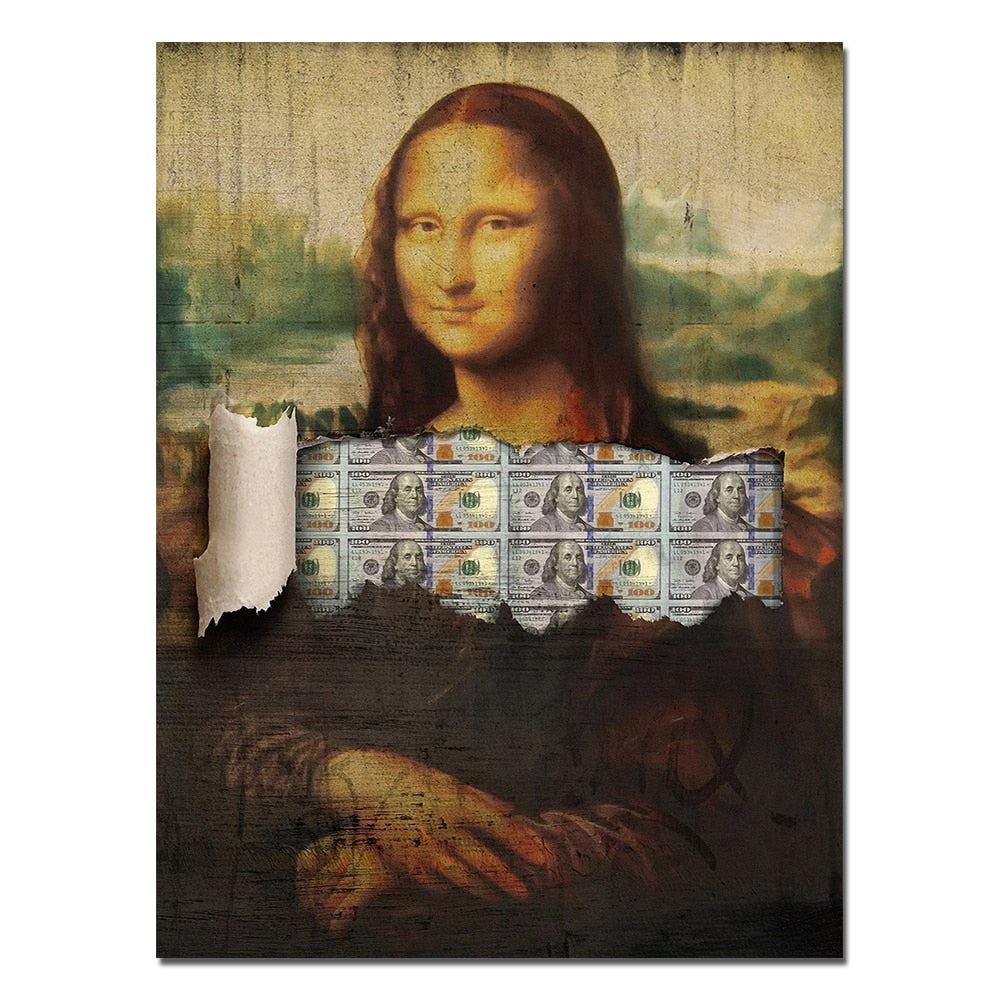 Play Your Hand Pop Culture Canvas Painting Money Lisa Posters and Prints Wall 12x16