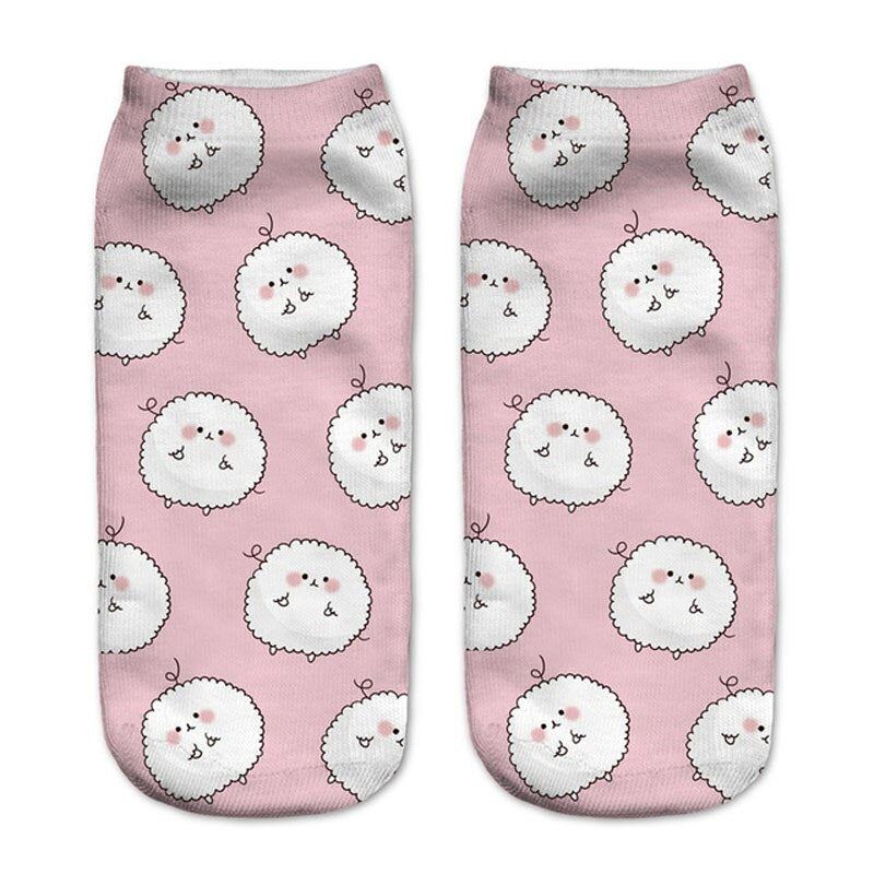 New arrival Women Low Cut Ankle Socks Funny Aliens 3D Printing Sock Cotton Hosie