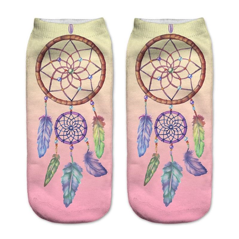 New arrival Women Low Cut Ankle Socks Funny Aliens 3D Printing Sock Cotton Hosie