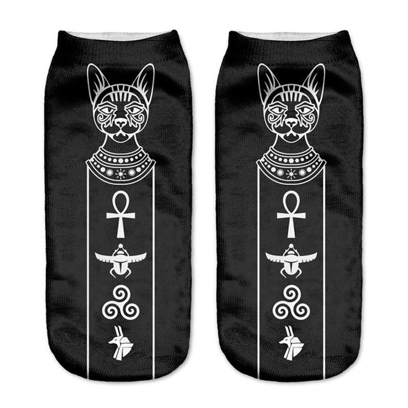 New arrival Women Low Cut Ankle Socks Funny Aliens 3D Printing Sock Cotton Hosie