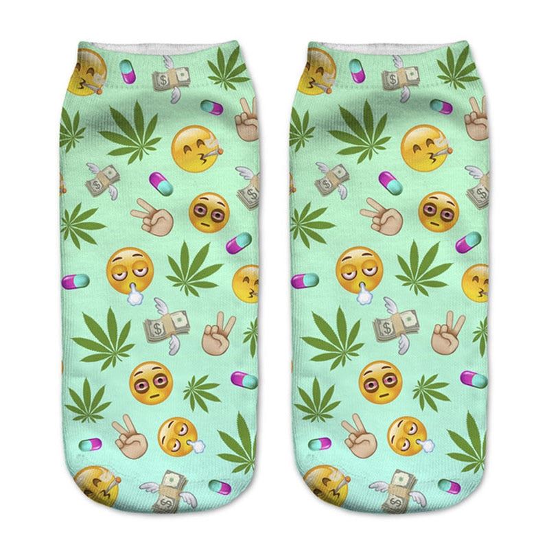 New arrival Women Low Cut Ankle Socks Funny Aliens 3D Printing Sock Cotton Hosie