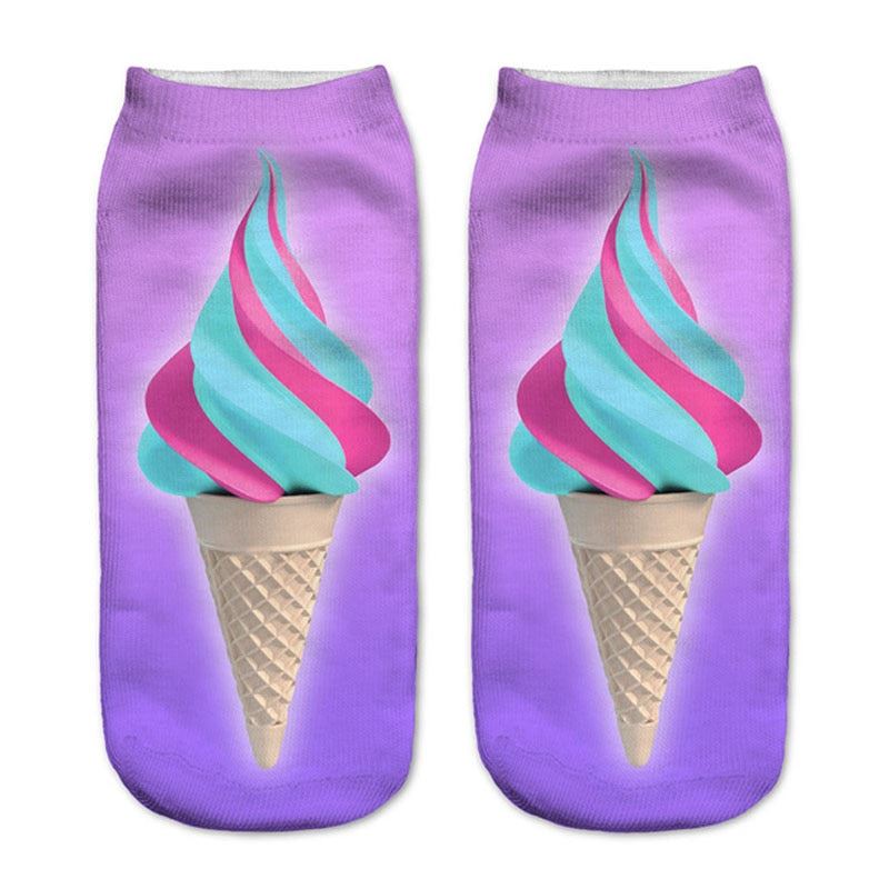 New arrival Women Low Cut Ankle Socks Funny Aliens 3D Printing Sock Cotton Hosie