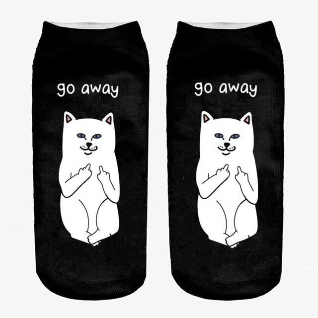 New arrival Women Low Cut Ankle Socks Funny Aliens 3D Printing Sock Cotton Hosie